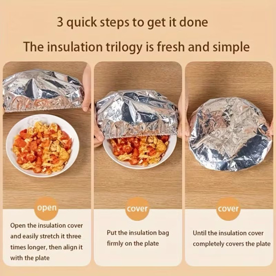 50 pcs Aluminum Foil Food Cover – Heat Insulation & Fresh-Keeping Table Cover for Kitchen and Dining Use