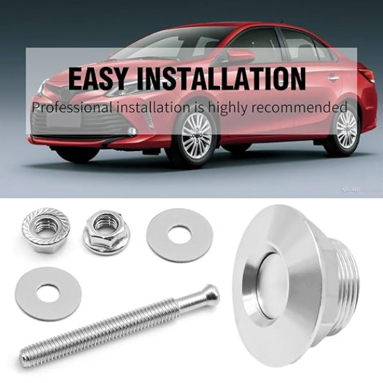 3 (pcs) Aluminum Quick Release Hood Pin Lock Kit – Push Button Engine Bonnet Lock for Cars (25mm, 30mm, 32mm)