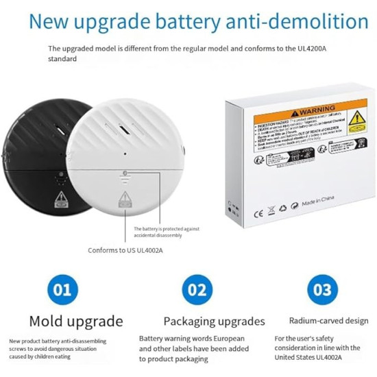 Loud Protection for Windows & Doors, Instant Alert Against Break-Ins – Wireless Shock Sensor Alarm