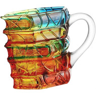 Sip in Style – Artistic Book Stack Glass Coffee & Tea Mug