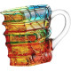 Sip in Style – Artistic Book Stack Glass Coffee & Tea Mug