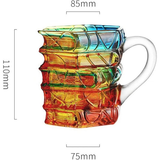 Sip in Style – Artistic Book Stack Glass Coffee & Tea Mug