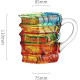 Sip in Style – Artistic Book Stack Glass Coffee & Tea Mug