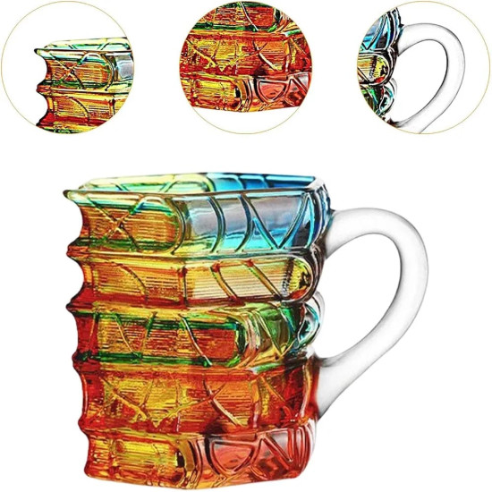 Sip in Style – Artistic Book Stack Glass Coffee & Tea Mug