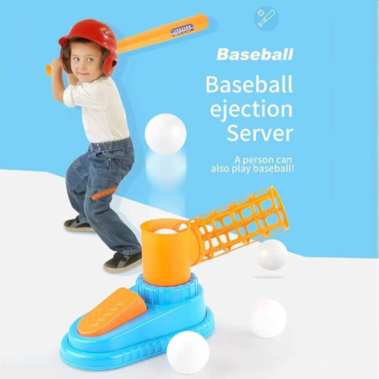 Automatic Kids Baseball Pitching Machine – Baseball Batting Training Set with Bat & Balls | Fun Outdoor Sports Toy for Boys & Girls