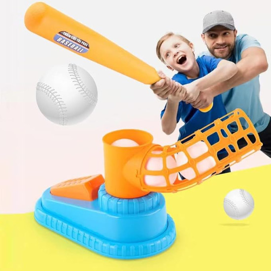 Automatic Kids Baseball Pitching Machine – Baseball Batting Training Set with Bat & Balls | Fun Outdoor Sports Toy for Boys & Girls