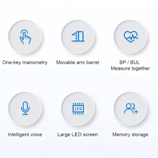 Automatic Upper Arm Blood Pressure Monitor with 360° Smart Cuff & Large LED Display for Accurate Home Monitoring