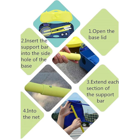 3 in 1 Badminton Set With Rackets