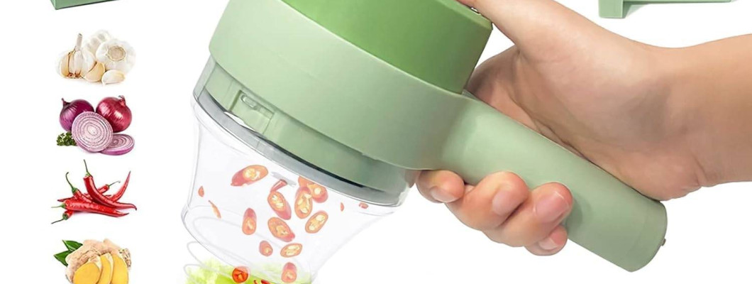 4‑in‑1 Handheld Electric Vegetable Cutter – The Ultimate Kitchen Time-Saver 4‑in‑1 Handheld Electric Vegetable Cutter – The Ultimate Kitchen Time-Saver
