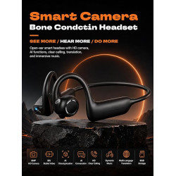 Bone Conduction Headphones with Camera – Open-Ear Bluetooth Earphones with 1080P Video Recording