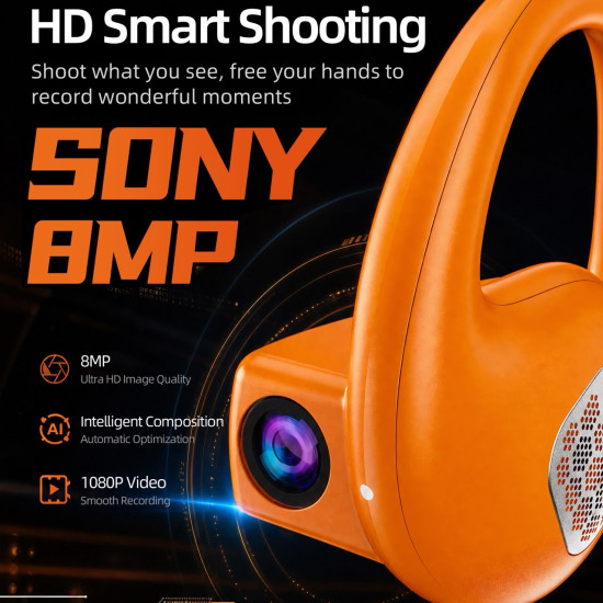 Bone Conduction Headphones with Camera – Open-Ear Bluetooth Earphones with 1080P Video Recording