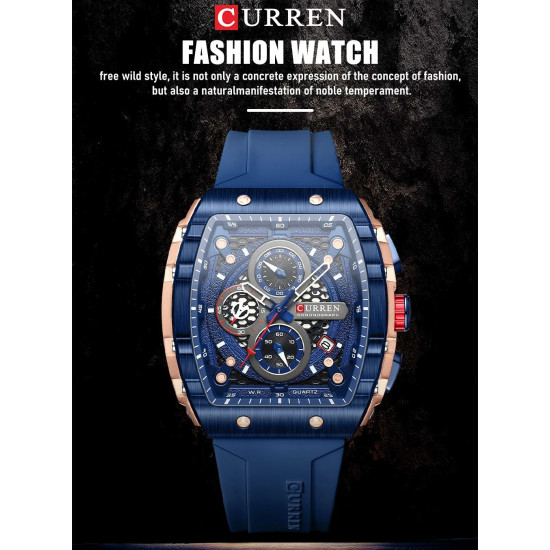 CURREN 8442 Sports Unique Rectangular Watches