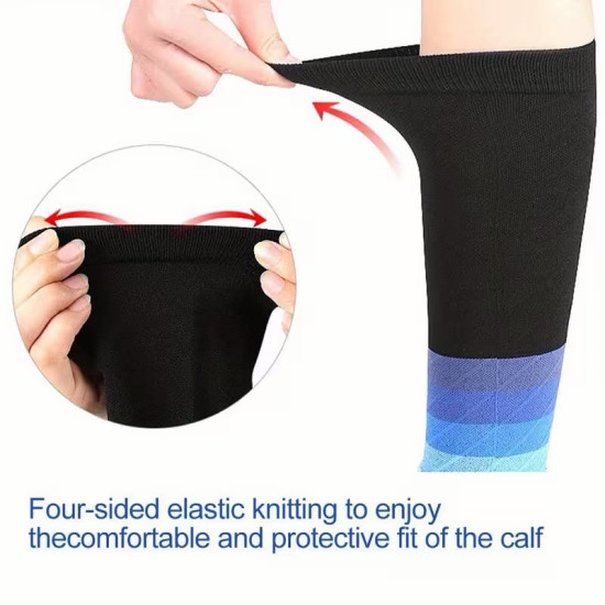 Calf Compression Sleeves for Running, Soccer & Football – Non-Slip Shin Splint Support (Pair)