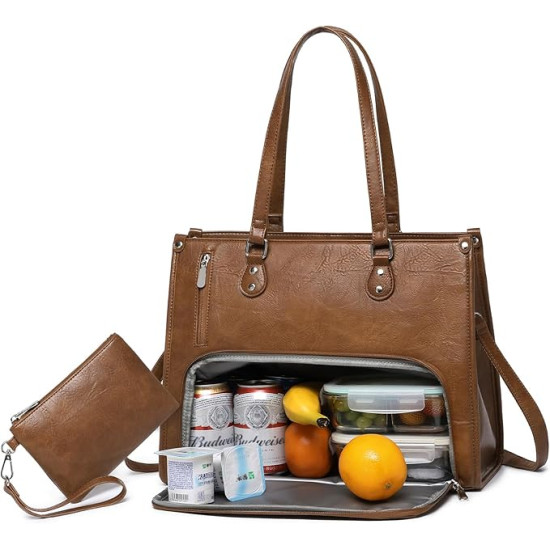 Carry Your Laptop & Lunch in Style – Insulated Work Tote Bag for Women 