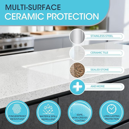 Ceramic Coating Spray for Marble, Granite & Stone Surfaces – Water Spot Repellent & Long-Lasting Shine Protection