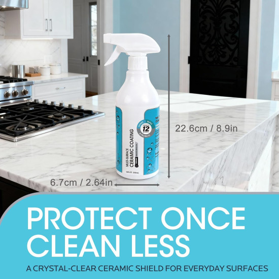 Ceramic Coating Spray for Marble, Granite & Stone Surfaces – Water Spot Repellent & Long-Lasting Shine Protection