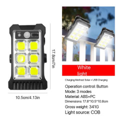 Clip-On Solar Motion Sensor Light – Outdoor Security & Camping Light for Fence, Garage & Patio