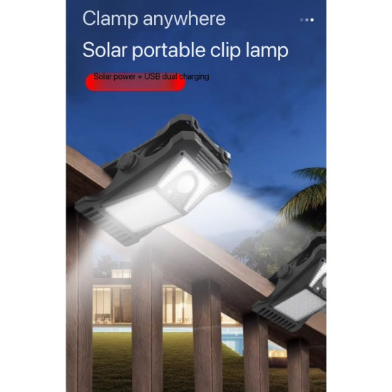 Clip-On Solar Motion Sensor Light – Outdoor Security & Camping Light for Fence, Garage & Patio