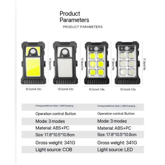 Clip-On Solar Motion Sensor Light – Outdoor Security & Camping Light for Fence, Garage & Patio