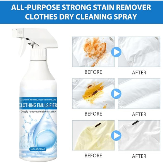 Deep Clean Stains Fast - Remove Tough Stains Without Damaging Fabric – Clothing Emulsifier Stain Remover Spray
