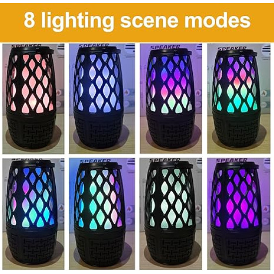 Create a Cozy Patio Atmosphere –Music & Firelight Ambience – LED Flame Bluetooth Outdoor Speakers (1 Pack)
