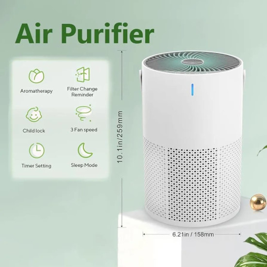 Compact air purifier with HEPA filtration 