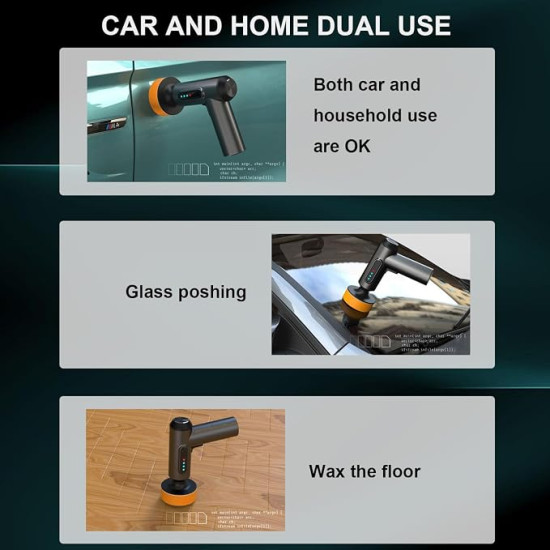 Cordless Car Polisher – Rechargeable 20,000 RPM Wireless Buffer & Waxing Machine for Car Detailing, Glass, Floors & Home Use