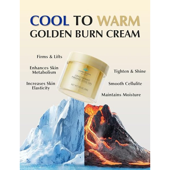 Cryo Firming Gold Gel for Cellulite – Skin Smoothing & Hydrating Body Massage Cream 