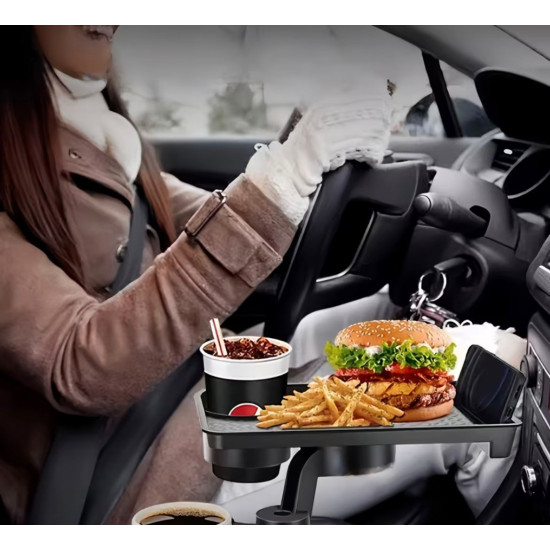 Cup holder tray table