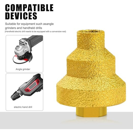 Diamond Beveling Chamfer Bit M14 Thread – Brazed Tapered Reamer for Tile, Marble, Granite, Concrete & Stone (20mm/35mm/50mm)