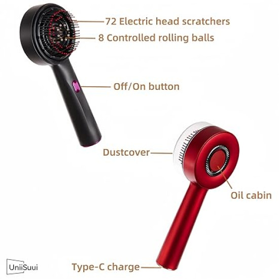 Red Light Therapy Electric Hair Brush With Oil Dispenser Red Light Therapy Electric Hair Brush With Oil Dispenser