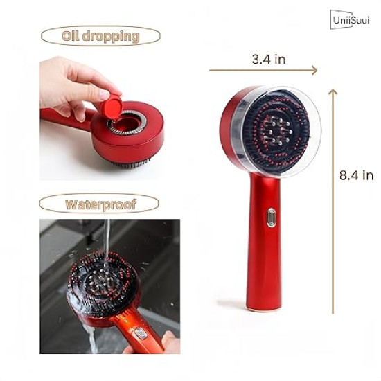 Red Light Therapy Electric Hair Brush With Oil Dispenser Red Light Therapy Electric Hair Brush With Oil Dispenser