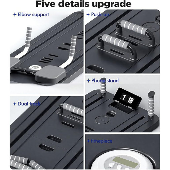 Get a Full-Body Workout at Home – Foldable Pilates Reformer with Resistance Bands & Timer