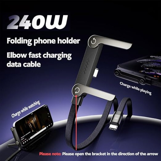 Foldable USB C to USB C Cable