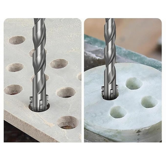 Drill Through Wood, Metal, Glass & Concrete with Ease – 9PCS Four-Edged Serrated Drill Bit Set (3+4+5+6+8+10+12+14+16mm)