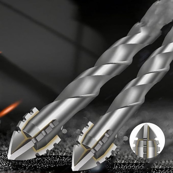 Drill Through Wood, Metal, Glass & Concrete with Ease – 9PCS Four-Edged Serrated Drill Bit Set (3+4+5+6+8+10+12+14+16mm)