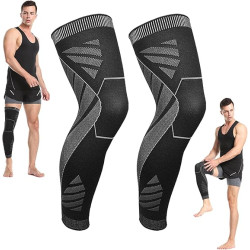 Relieve Knee Pain & Boost Support – Full Leg Compression Sleeves for Sports (2pcs)