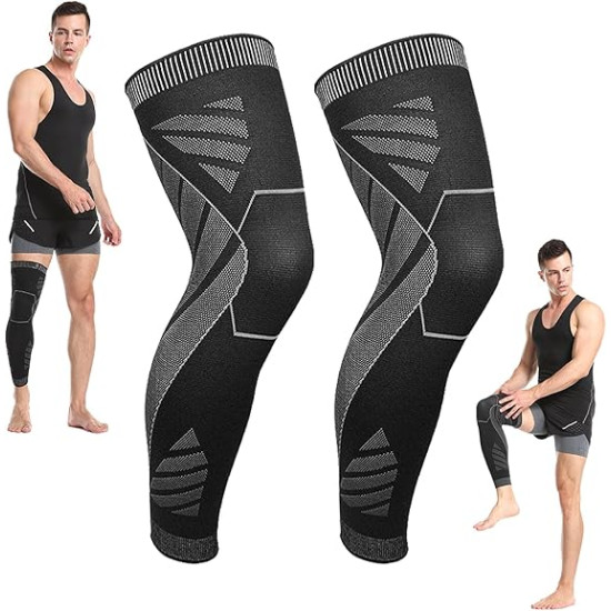 Relieve Knee Pain & Boost Support – Full Leg Compression Sleeves for Sports