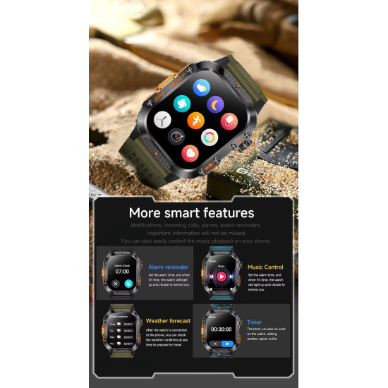 Full Screen Inteligente IP68 Waterproof Men's Smartwatch