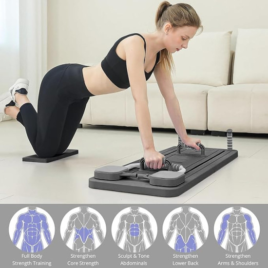 Get a Full-Body Workout at Home – Foldable Pilates Reformer with Resistance Bands & Timer