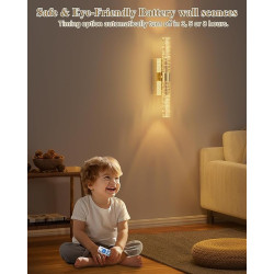 Luxury Rechargeable Gold Wall Sconce Set (2pcs) – Wireless LED Accent Lighting for Bedrooms & Living Rooms