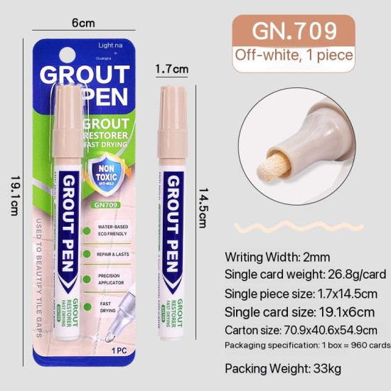Grout Pen – Waterproof Tile Grout Restorer for a Cleaner, Brighter Kitchen & Bathroom