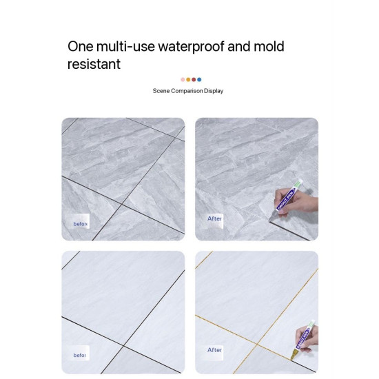 Grout Pen – Waterproof Tile Grout Restorer for a Cleaner, Brighter Kitchen & Bathroom