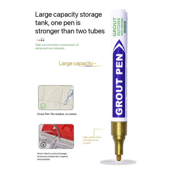 Grout Pen – Waterproof Tile Grout Restorer for a Cleaner, Brighter Kitchen & Bathroom