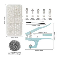 Manual Pearl Setting Machine Kit – Easy DIY Bead Rivet Tool with 1000+ pcs Pearl Set (Perfect for Crafts & Fashion Design)