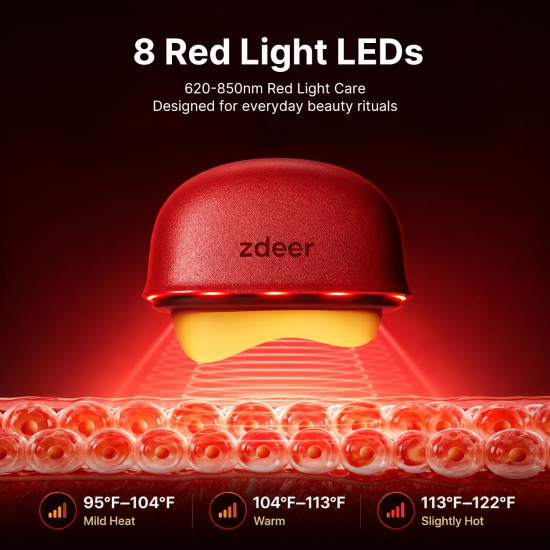 Heated Electric Gua Sha Facial Massager with Vibration & LED Red Light Therapy – Skin Firming Face & Neck Sculpting Tool 
