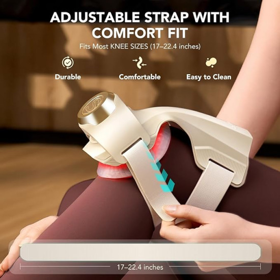 Heated Knee Massager with Heat & Vibration for Knee Pain Relief – Cordless Joint Support Brace with 5 Massage Modes & 3 Heat Levels for Men & Women