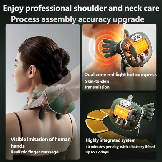 Heated Neck & Back Massager with Heat & 3 Massage Modes – Deep Tissue Shoulder, Leg & Body Massager 