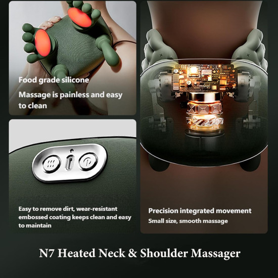 Heated Neck & Back Massager with Heat & 3 Massage Modes – Deep Tissue Shoulder, Leg & Body Massager 