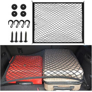 Keep Your Trunk Neat & Secure – Double-Layer Heavy-Duty Elastic Car Cargo Net